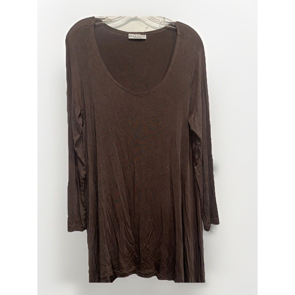 Bryn Walker Knit Top Lagenlook Asymmetrical Liquid Micromodal Capsule Mature XS